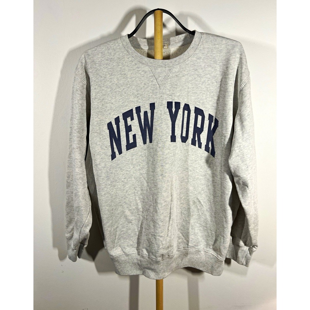 John Galt New York Sweatshirt Gray Spellout Crewneck Pullover Brandy Melville